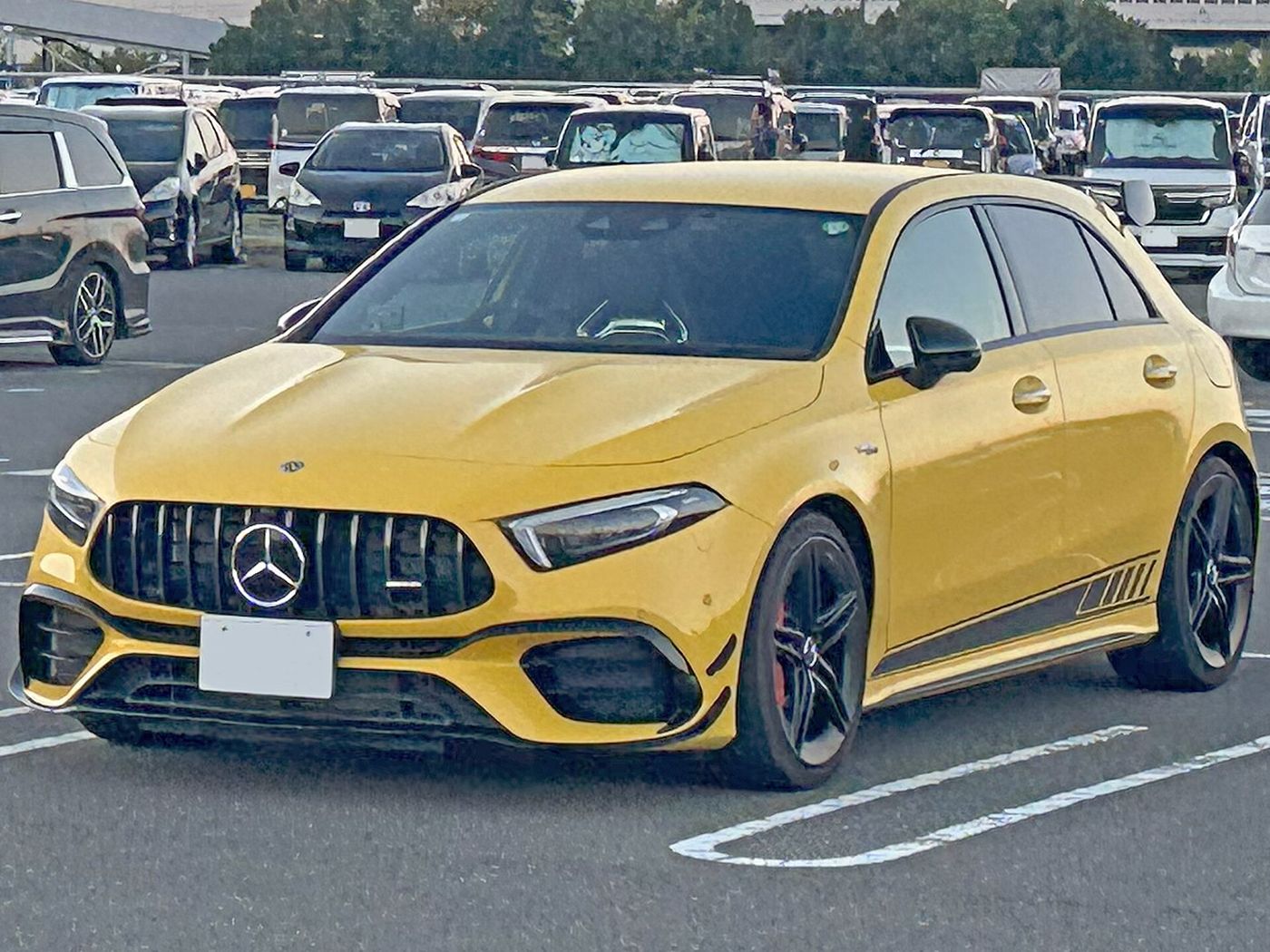 Yellow Mercedes-AMG A45 S